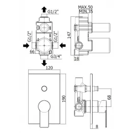 Смеситель для душа Paffoni Tango TA015CR/M