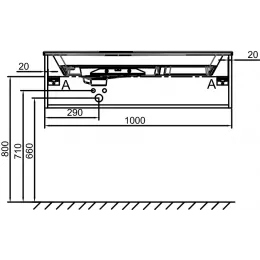 Модуль под раковину Odeon Rive Gauche 100х50,8х28,3 см, 1 ящик, насыщенный серый матовый, ручка - золото EB2516-R8-M76 Jacob Delafon