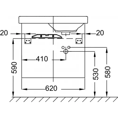 Модуль под раковину Odeon Up 62х38,4х73,8 см, левосторонняя, 3 ящика, белый глянцевый EB991G-G1C Jacob Delafon