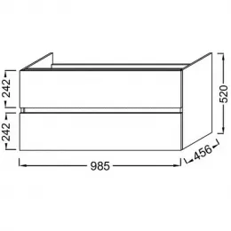 Модуль под раковину Tolbiac 98х46х52 см, 2 ящика, дуб давос натуральный EB2383-E75 Jacob Delafon