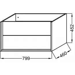 Модуль под раковину Vivienne 80х46х45 см, арлингтонский дуб, без ручек EB1584-E70-E70 Jacob Delafon