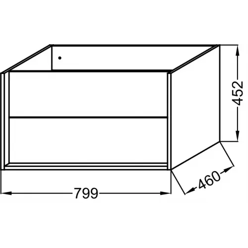 Модуль под раковину Vivienne 80х46х45 см, арлингтонский дуб, без ручек EB1584-E70-E70 Jacob Delafon