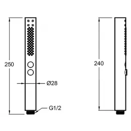Душевая лейка Shift+ матовый, круглый, 2 режима, чёрный цвет, без шланга E21335-BL Jacob Delafon