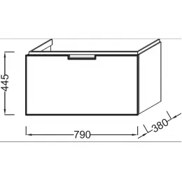 Модуль под раковину Reve 79х38х44,5 см, оливковый блестящий, с бельевой корзиной EB1131-G95 Jacob Delafon