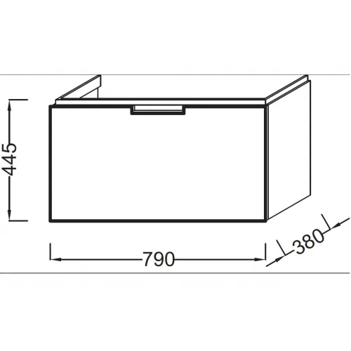 Модуль под раковину Reve 79х38х44,5 см, оливковый блестящий, с бельевой корзиной EB1131-G95 Jacob Delafon