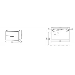 Модуль под раковину Odeon Rive Gauche 80х50,8х56,8 см, дуб табак, ручки хром EB2522-R5-E52 Jacob Delafon