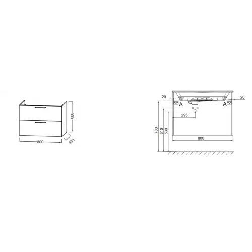 Модуль под раковину Odeon Rive Gauche 80х50,8х56,8 см, дуб табак, ручки хром EB2522-R5-E52 Jacob Delafon