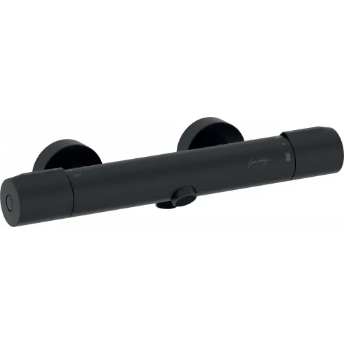 Настенный смеситель без излива Metro чёрный цвет, термостат, без лейки E24395-BL Jacob Delafon