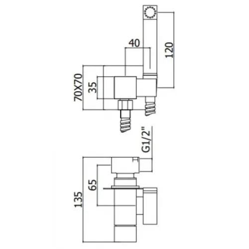 Гигиенический душ Paffoni TWEET SQUARE ZDUP112CR