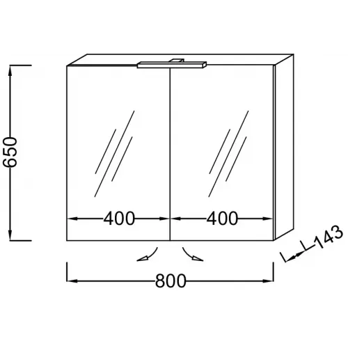Зеркало 80х65 см, 2 полочки, розетка, с подсветкой EB1364-N18 Jacob Delafon