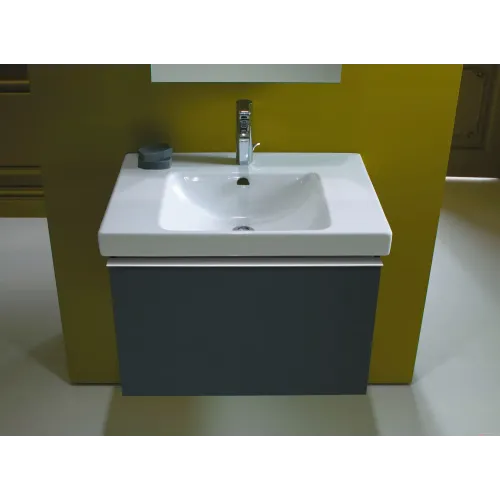 Комплект мебели для ванной Odeon Up 70 см, серый антрацит, без подсветки, отверстие для смесителя, подвесной монтаж E4732-00+EB1082-NF+EB860-N14 Jacob Delafon