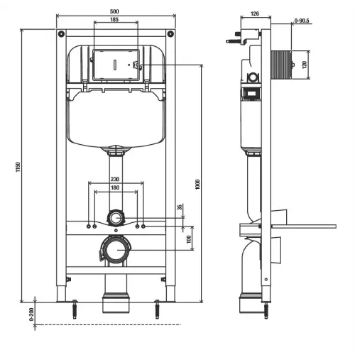 Комплект унитаза с инсталляцией Odeon Rive Gauche глубина унитаза 54см, клавиша хром глянец, с микролифтом, безободковый, быстросъемное E21745RU-00 Jacob Delafon