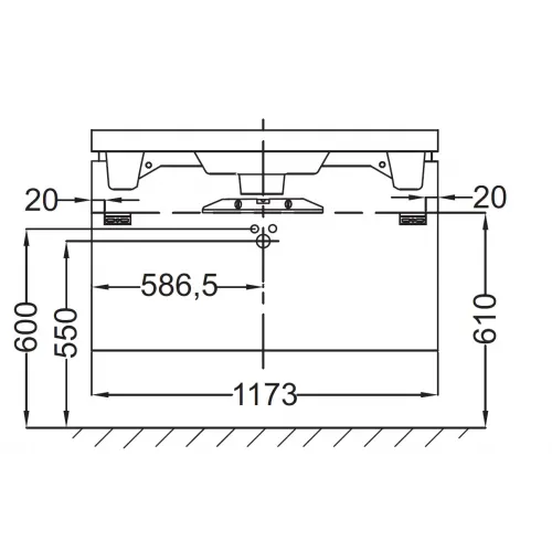 Модуль под раковину Reve 117х43,5х44,5 см, оливковый блестящий, 2 выдвижных ящика EB1137-G95 Jacob Delafon