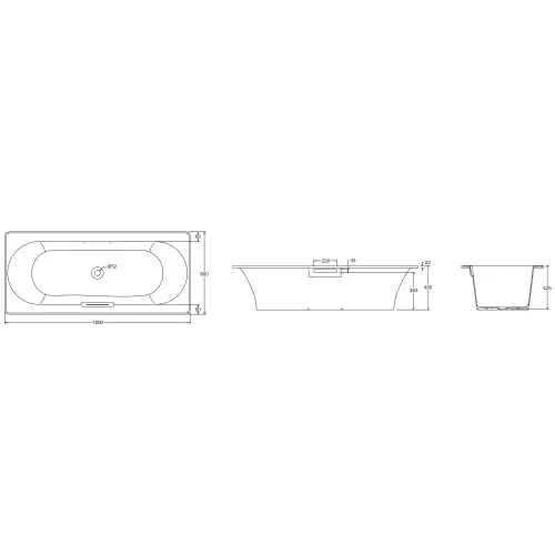 Чугунная ванна Volute 180х80 см, антискользящее покр. E6D900-0 Jacob Delafon