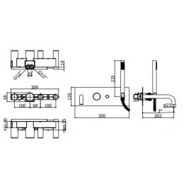 Смеситель для ванны с душем Paffoni Jo JO001CR
