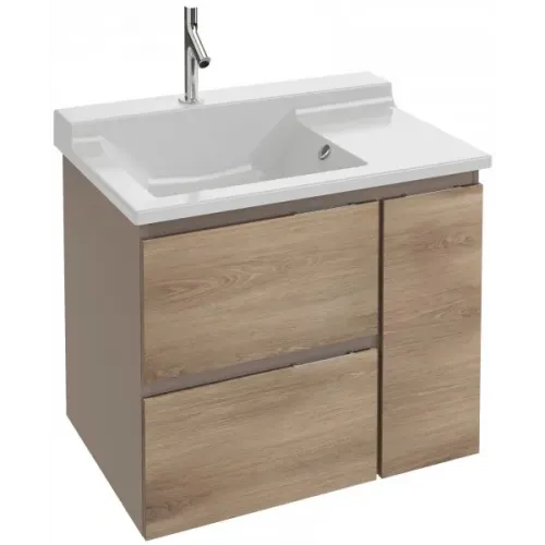 Модуль под раковину Soprano 96х53,5х63,4 см, квебекский дуб + матовый базальт, 1 дверца и 2 ящика EB1331-N08-E10 Jacob Delafon