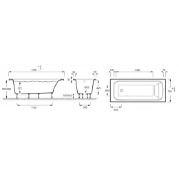 Ванна из материала Flight Elite 170х75 см, встраиваемая E6D031RU-00 Jacob Delafon