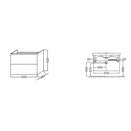 Модуль под раковину Odeon Up 67х48,5х53 см, серый антрацит EB890-N14 Jacob Delafon