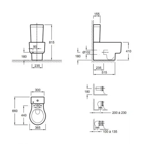 Унитаз-компакт Formilia Viragio 36,5х66 см, нижняя подводка, горизонтальный выпуск, с сиденьем 4449K-00+E4770-00 Jacob Delafon