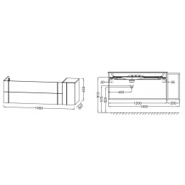 Модуль под раковину Nouvelle Vague 145х50,8х45,2 см, фактурный дуб, 2 ящика, 1 дверца EB3038-E73 Jacob Delafon