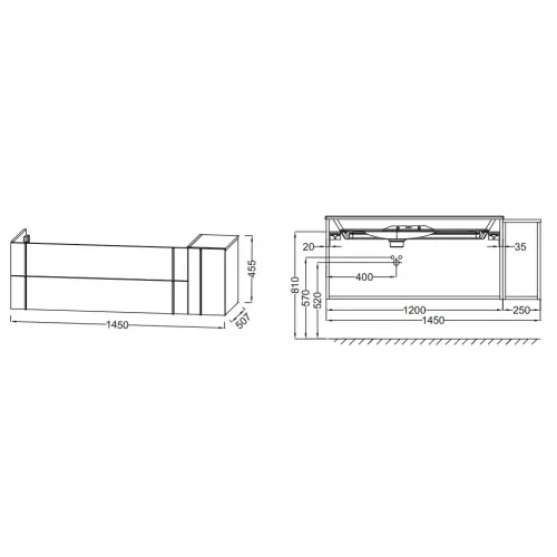 Модуль под раковину Nouvelle Vague 145х50,8х45,2 см, фактурный дуб, 2 ящика, 1 дверца EB3038-E73 Jacob Delafon