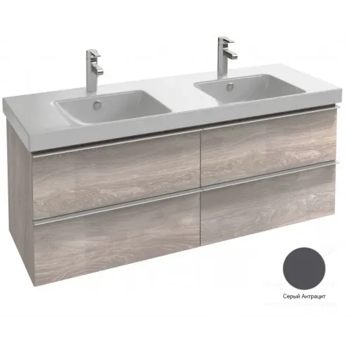 Модуль под раковину Odeon Up 137х48,5х53 см, серый антрацит глянцевый, 4 ящика EB997-442 Jacob Delafon