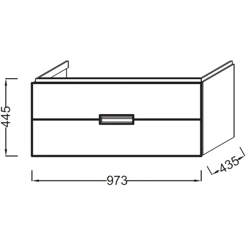 Модуль под раковину Reve 97х43,5х44,5 см, светло-коричневый блестящий лак, 2 выдвижных ящика EB1136-G80 Jacob Delafon