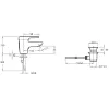 Смеситель для умывальника Kandel с ограничителем напора воды, неповоротный излив, без донного клапана E660RU-CP Jacob Delafon