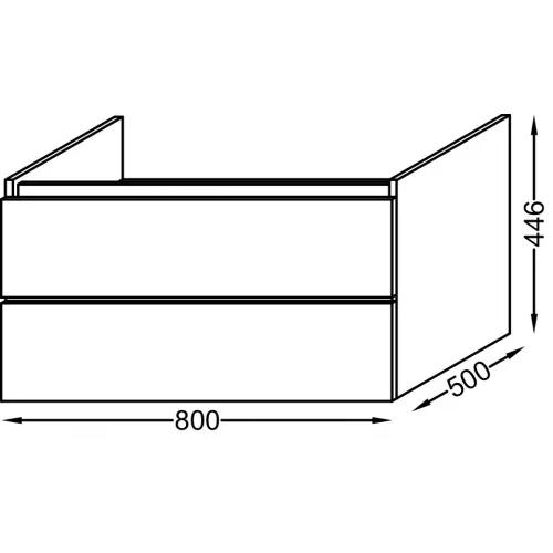 Модуль под раковину Parallel 80х50х44,6 см, 2 ящика, пыльная роза сатин EB1703-S42 Jacob Delafon