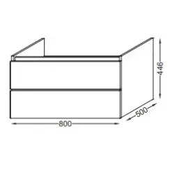 Модуль под раковину Parallel 80х50х45 см, квебекский дуб, 2 выдвижных ящика, с отверстием для сифона EB1703-E10 Jacob Delafon