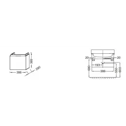 Модуль под раковину Rythmik 38,6х29х36,9 см, серый антрацит, с 1 дверцей EB1096-N14 Jacob Delafon