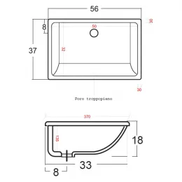 Раковина встраиваемая GALASSIA 2035