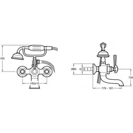 Настенный смеситель Cleo неповоротный излив, лейка в комплекте E24313-CP Jacob Delafon