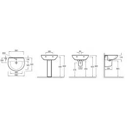 Подвесная раковина Patio 65х52,5х17 см, одно сквозное отверстие для смесителя, санфарфор E1998G-00 Jacob Delafon