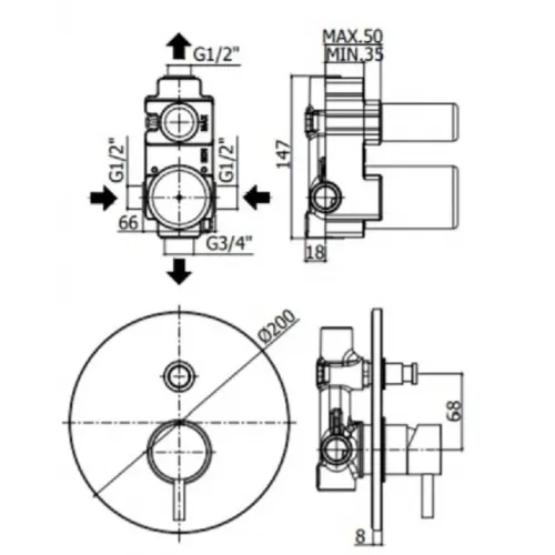 Смеситель для душа Paffoni Light LIG015BO