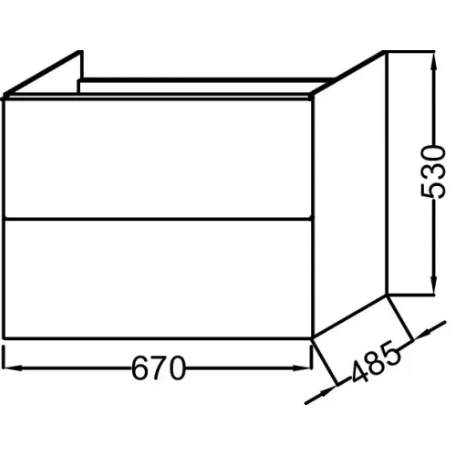 Модуль под раковину Odeon Up 67х48,5х53 см, 2 ящика, оливковый сатин EB890-S54 Jacob Delafon