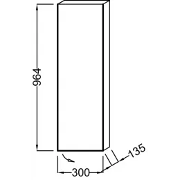 Шкаф Rythmik 30х13,5х96,4 см, правосторонний, 2 полки, серый антрацит EB1058D-N14 Jacob Delafon