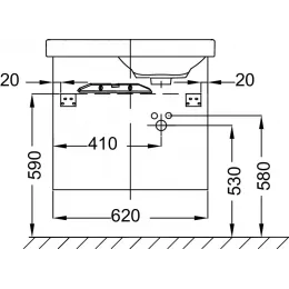 Модуль под раковину Odeon Up 62х38,4х73,8 см, раковина слева, 3 ящика, дуб шампань EB991G-E19 Jacob Delafon