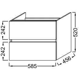 Модуль под раковину Tolbiac 58,5х45,6х52 см, 2 ящика, дуб давос натуральный EB2381-E75 Jacob Delafon