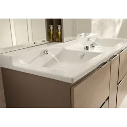 Мебельная раковина Soprano 140х54 см, с 1 отверстием для встроенного смесителя, с керамической заглушкой слива EXJ122-00 Jacob Delafon