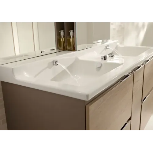 Мебельная раковина Soprano 140х54 см, с 1 отверстием для встроенного смесителя, с керамической заглушкой слива EXJ122-00 Jacob Delafon