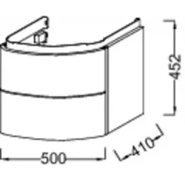 Комплект мебели для ванной Presqu'ile 50 см, белый блестящий, 2 ящика, с подсветкой, подвесной монтаж E4438-00+EB1107-NF+EB1102-G1C Jacob Delafon