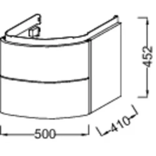 Комплект мебели для ванной Presqu'ile 50 см, белый блестящий, 2 ящика, с подсветкой, подвесной монтаж E4438-00+EB1107-NF+EB1102-G1C Jacob Delafon