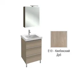 Комплект мебели для ванной Odeon Up 60 см, квебекский дуб., подвесной монтаж, с подсветкой E4778-00+EB990-E10+EB795DRU-E10 Jacob Delafon
