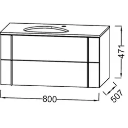 Модуль под раковину Nouvelle Vague 80х51,2х46,8 см, фактурный дуб, 2 ящика с доводчиками EB3039-E73 Jacob Delafon