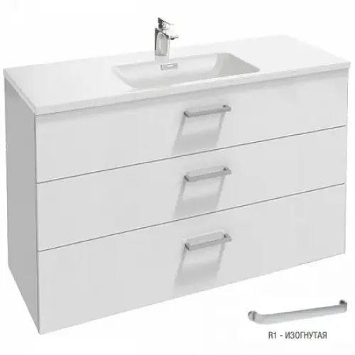 Модуль под раковину Vox 120х46х73,4 см, изогнутая ручка, белый блестящий лак, 3 выдвижных ящика EB2091-R1-G1C Jacob Delafon