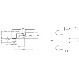 Настенный смеситель без излива Singulier без лейки E10868-CP Jacob Delafon