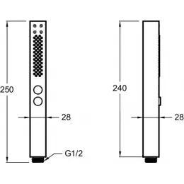 Душевая лейка Shift+ полированный, 2 режима, никель, без шланга E21336-BN Jacob Delafon