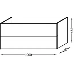 Модуль под раковину Vox 100х46х45,2 см, 2 ящика, прямоугольные ручки, серый антрацит матовый EB2075-R2-M53 Jacob Delafon