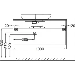Комплект мебели для ванной Nouvelle Vague 100 см, белый меламин, 2 ящика с доводчиком, с отверстием перелива, с подсветкой, подвесной монтаж EB3049-NF+EVI102-00+EB3040-N18 Jacob Delafon